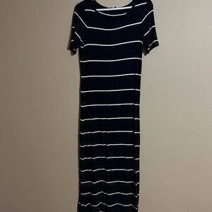 LOFT Blue and White Sheath Midi Dress